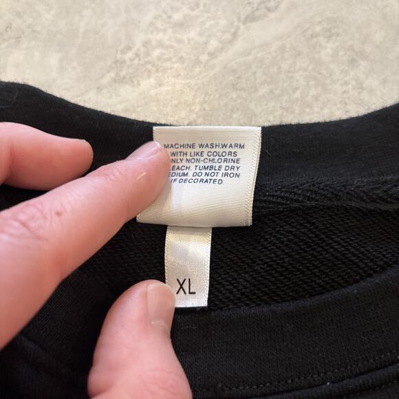 Noah NYC Sweatshirt Mens XL Black Long Sleeve Flower Streetwear Crewneck - Picture 6 of 11